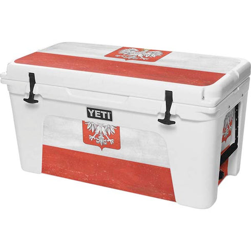 Poland Flag Distressed YETI Tundra 75 Hard Cooler Skin