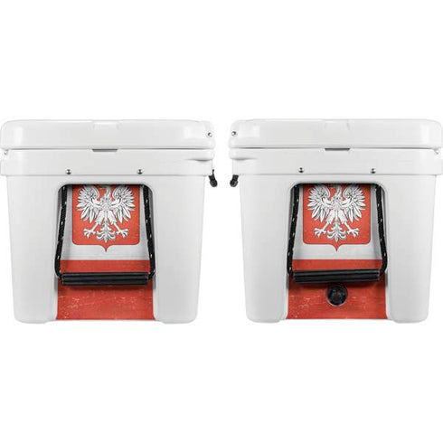 Poland Flag Distressed YETI Tundra 75 Hard Cooler Skin