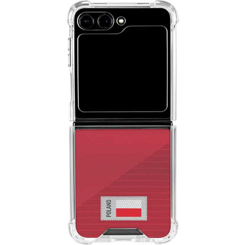 Poland Soccer Flag Galaxy Z Flip5 5G Clear Case