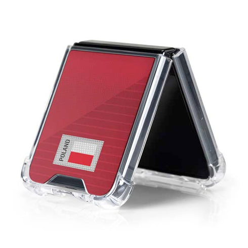 Poland Soccer Flag Galaxy Z Flip5 5G Clear Case