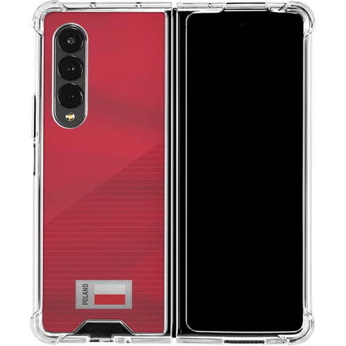 Poland Soccer Flag Galaxy Z Fold4 5G Clear Case
