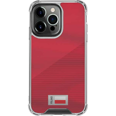 Poland Soccer Flag iPhone 14 Pro Clear Case