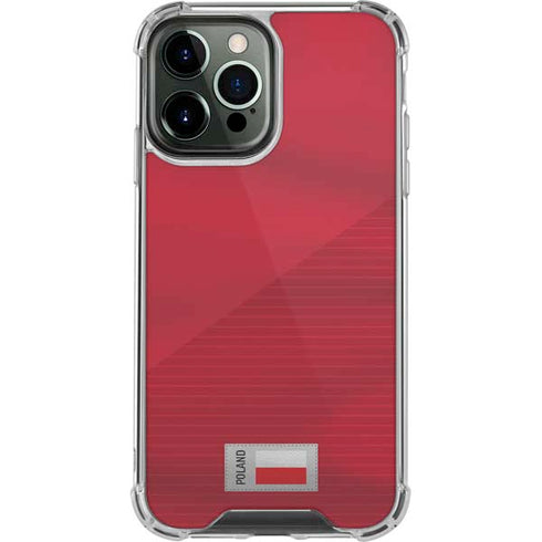 Poland Soccer Flag iPhone 14 Pro Max Clear Case