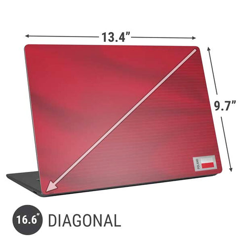 Poland Soccer Flag Universal Laptop 16.6in (13.4 x 9.7in) Skin