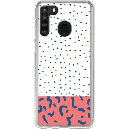Polka Dot Split Galaxy A21 Clear Case