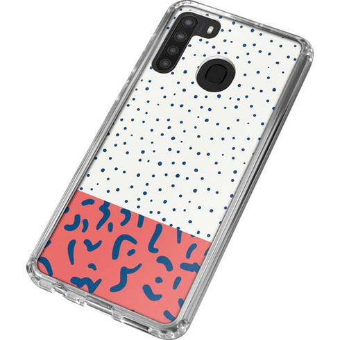 Polka Dot Split Galaxy A21 Clear Case