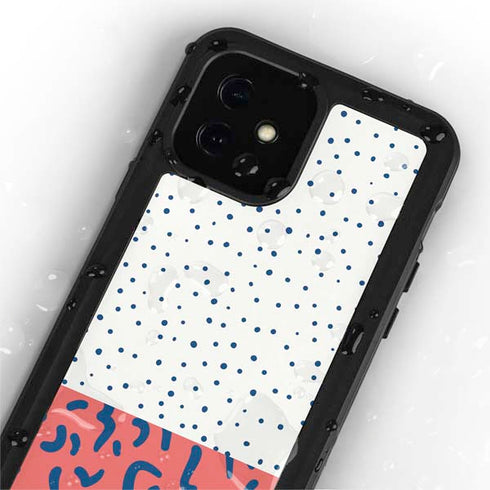 Polka Dot Split iPhone 12 Mini Waterproof Case