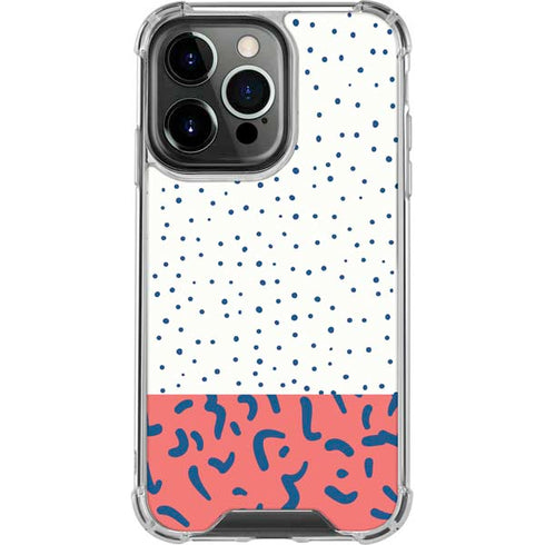 Polka Dot Split iPhone 14 Pro Clear Case