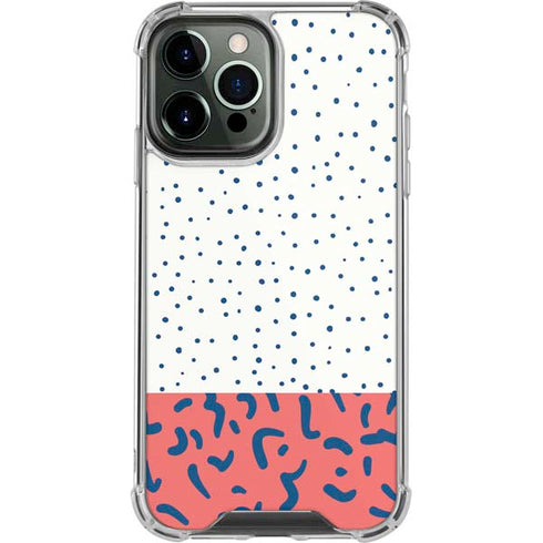 Polka Dot Split iPhone 14 Pro Max Clear Case