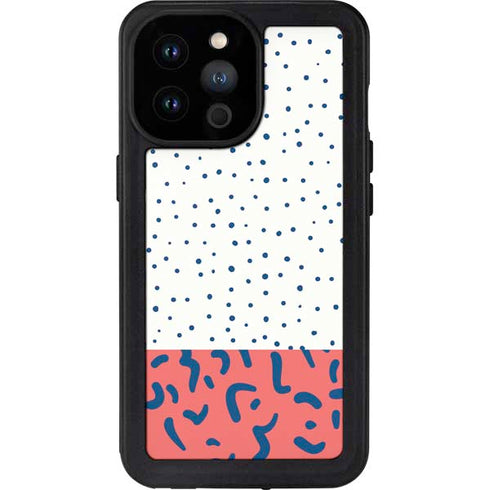 Polka Dot Split iPhone 14 Pro Max Waterproof Case
