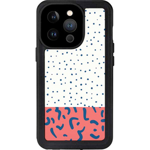 Polka Dot Split iPhone 14 Pro Waterproof Case