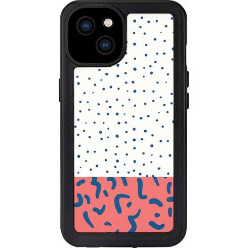 Polka Dot Split iPhone 15 Plus Waterproof Case