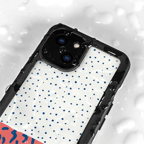 Polka Dot Split iPhone 15 Plus Waterproof Case