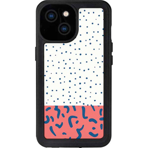 Polka Dot Split iPhone 15 Waterproof Case