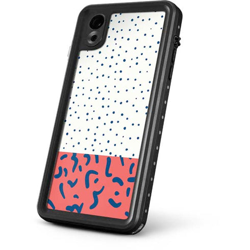 Polka Dot Split iPhone XR Waterproof Case