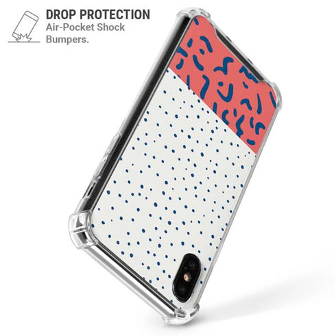 Polka Dot Split iPhone XS Max Clear Case