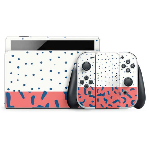 Polka Dot Split Nintendo Switch OLED (2021) Skin