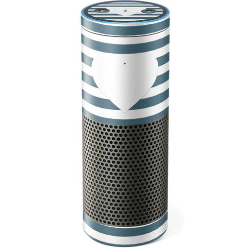 Polka Dots and Stripes Heart in Blue Amazon Echo Skin