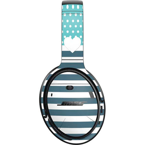 Polka Dots and Stripes Heart in Blue Bose QuietComfort 35 II Headphones Skin