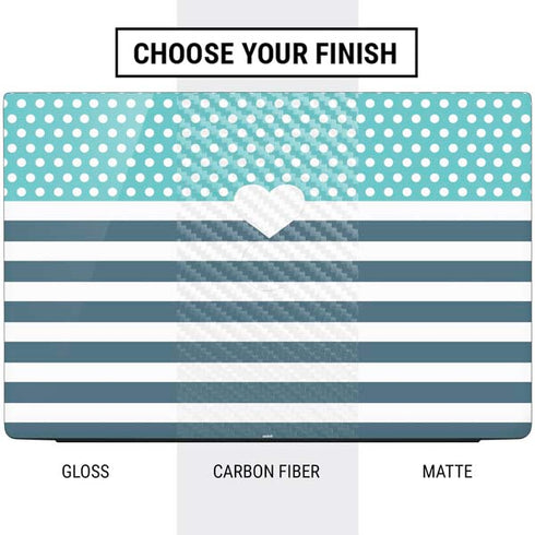 Polka Dots and Stripes Heart in Blue Dell Vostro Skin