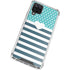 Polka Dots and Stripes Heart in Blue Galaxy A12 Clear Case