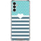 Polka Dots and Stripes Heart in Blue Galaxy A13 5G Clear Case