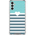 Polka Dots and Stripes Heart in Blue Galaxy A13 5G Clear Case