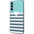 Polka Dots and Stripes Heart in Blue Galaxy A14 5G Skin