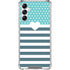 Polka Dots and Stripes Heart in Blue Galaxy A15 5G Clear Case