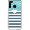 Polka Dots and Stripes Heart in Blue Galaxy A21 Clear Case