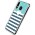 Polka Dots and Stripes Heart in Blue Galaxy A30 Clear Case