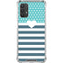 Polka Dots and Stripes Heart in Blue Galaxy A32 5G Clear Case