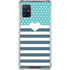 Polka Dots and Stripes Heart in Blue Galaxy A51 5G Clear Case