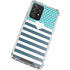 Polka Dots and Stripes Heart in Blue Galaxy A52 5G Clear Case