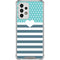 Polka Dots and Stripes Heart in Blue Galaxy A53 5G Clear Case