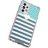 Polka Dots and Stripes Heart in Blue Galaxy A53 5G Clear Case