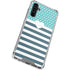 Polka Dots and Stripes Heart in Blue Galaxy A54 5G Clear Case