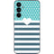 Polka Dots and Stripes Heart in Blue Galaxy A54 5G Skin