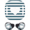 Polka Dots and Stripes Heart in Blue Galaxy Buds Pro Skin