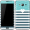 Polka Dots and Stripes Heart in Blue Galaxy J3 Skin
