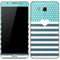 Polka Dots and Stripes Heart in Blue Galaxy J7 Skin