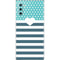 Polka Dots and Stripes Heart in Blue Galaxy Note 10 Skin