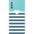 Polka Dots and Stripes Heart in Blue Galaxy Note 10 Skin