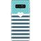 Polka Dots and Stripes Heart in Blue Galaxy Note 8 Skin