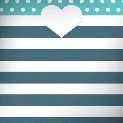 Polka Dots and Stripes Heart in Blue Galaxy Note 8 Skin