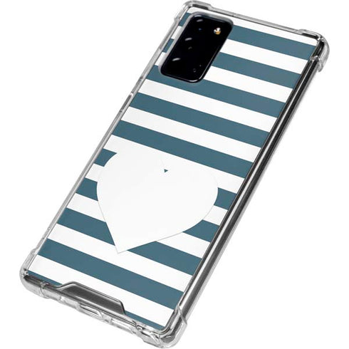Polka Dots and Stripes Heart in Blue Galaxy Note20 5G Clear Case