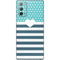 Polka Dots and Stripes Heart in Blue Galaxy Note20 5G Skin