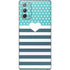 Polka Dots and Stripes Heart in Blue Galaxy Note20 5G Skin