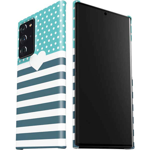 Polka Dots and Stripes Heart in Blue Galaxy Note20 Ultra 5G Lite Case