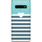 Polka Dots and Stripes Heart in Blue Galaxy S10 Plus Skin